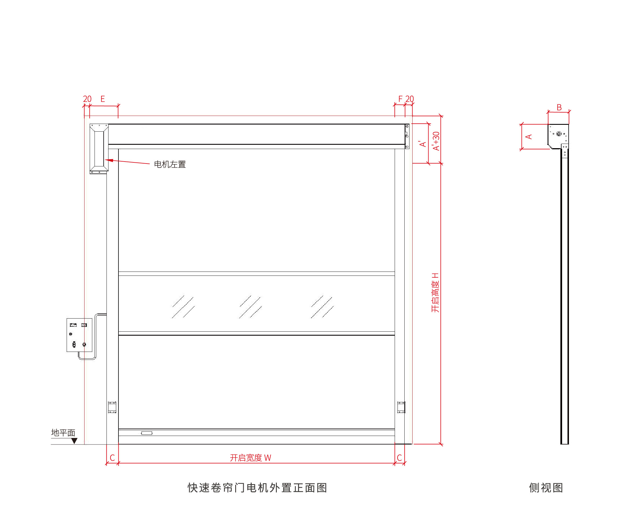 工业快速门安装示意图